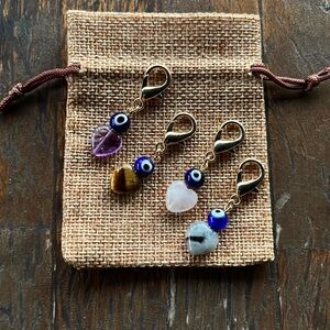Crystal Pet Charms Amethyst Pet Charm Rose Quartz Pet Charm Evil Eye Pet Charms